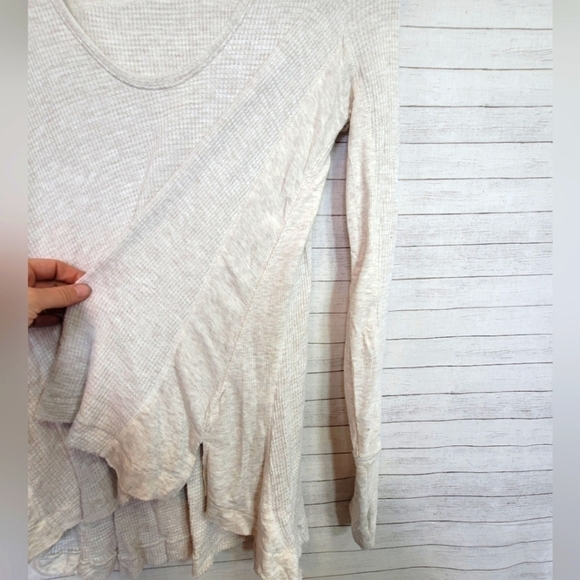 WE THE FREE WAFFLE KNIT SLUB LONG SLEEVE TEE, SZ XS - Picture 6 of 11